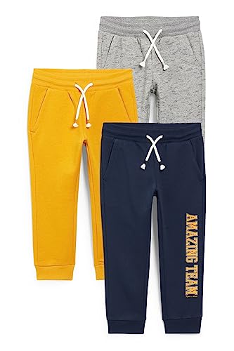 C&A Kinder Jungen Hosen Jogginhose 3er Pack|Multipack hellgrau-Melange 134