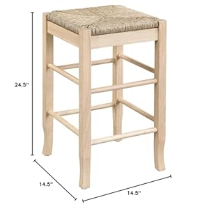 Boraam Square Rush Backless Counter Height Kitchen Stool - Blonde Oak Boraam Square Rush Backless Counter Height Kitchen Stool Blonde Oak