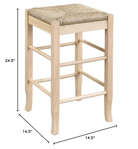 Boraam-Square-Rush-Backless-Counter-Height-Kitchen-Stool-Blonde-Oak Boraam Square Rush Backless Counter Height Kitchen Stool Blonde Oak