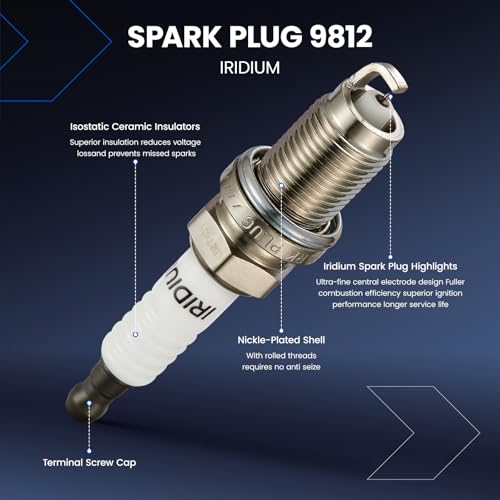 Image of Set of 4 Ignition Coil Pack UF582 and Iridium Spark Plugs IZFR6K11S 4 Pack Compatible with Honda Civic 1.8L L4 Replaces 30520RNAA01 C1580 UF-582 5C1637 E1082 IC662 099700-102 DQ50132 52-1874