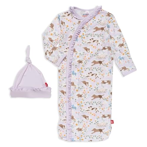 Image of Magnetic Me Modal Newborn Sleeper Gown & Hat Set | Silky Soft Modal Fabric Sleep Sack