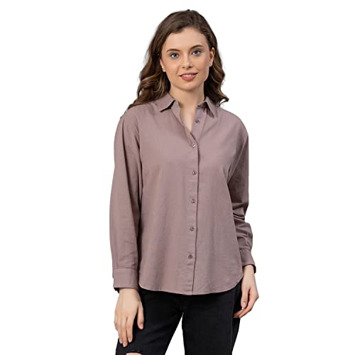 Image of Mode Women's Solid Regular Fit Shirt (MFS0030 Light Taupe