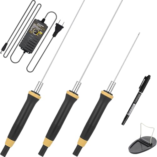Hot Wire Foam Cutter Kit, 3-in-1 Electric Styrofoam Cutter with 3Pcs Hot Cutting Pen(4", 6", 8"), Foam Board Cutter with 9-36W Voltage Controller, for Cutting, Detail Handling, DIY Crafts