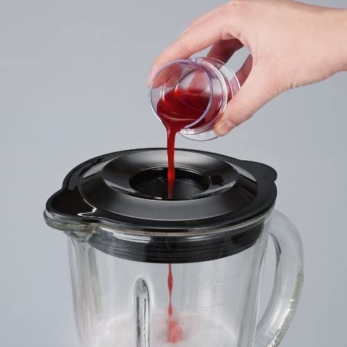 SEVERIN SM 3718 Staande mixer met 1,5 l glazen blender, mixer met 2 standen en pulse-functie, krachtige keukenmixer met roestvrij stalen mes, 550 W, geborsteld roestvrij staal/zwart - Afbeelding 5