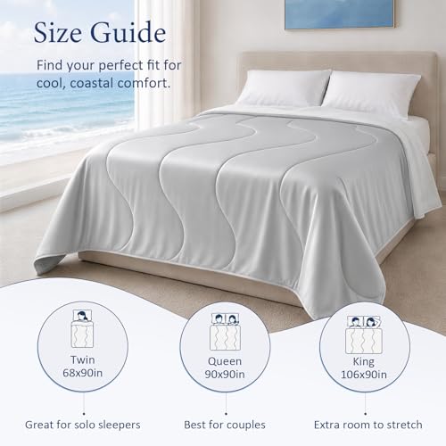 Vine Voice Cooling Comforter for Hot Sleepers Queen 90x90 Silver Gray - image 8