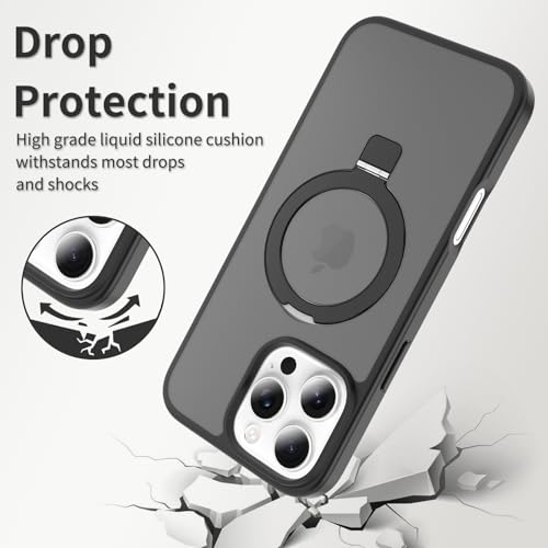 iYavvort Ultra-Magnetic Stand Case for iPhone 15 Pro Max, Black - image 6
