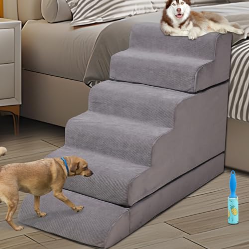 30-36-inches-High-Foam-Dog-Stairs-Steps-for-High-Beds-Tall-LitaiL-30inch-6-Tier-Pet-StairsSteps-for-High-Beds-Large-Dogs-Non-Slip-Dog-Ramps-for-Small-Dogs-for-Older-DogsCats-Injured - Cucciolini Doodles   30-36-inches-High-Foam-Dog-Stairs-Steps-for-High-Beds-Tall-LitaiL-30inch-6-Tier-Pet-StairsSteps-for-High-Beds-Large-Dogs-Non-Slip-Dog-Ramps-for-Small-Dogs-for-Older-DogsCats-Injured