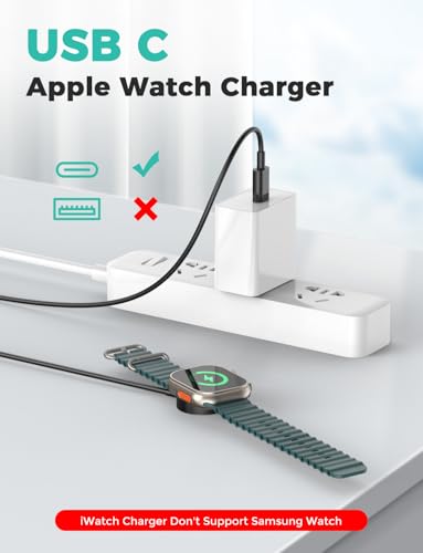 Image of 2026 Upgraded USB C for Apple Watch Charger Magnetic Fast Charging Cable Portable Wireless Charging Compatible with iWatch Series 11 /10 /9 /8 /7 /6 /5 /4 /3 /2-Black