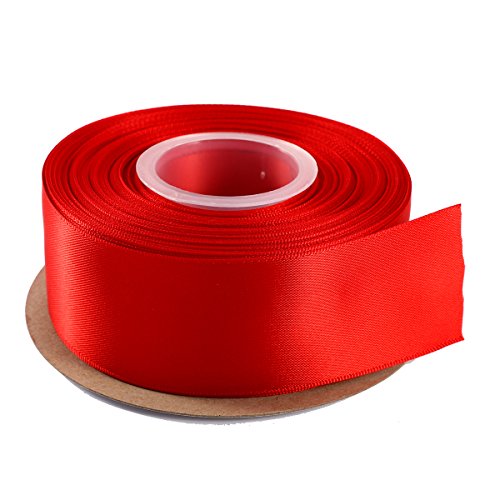 ITIsparkle 両面サテンリボン 幅38mm×22M巻 手芸 服飾 ラッピング ちょう結び リボン #250-レッド