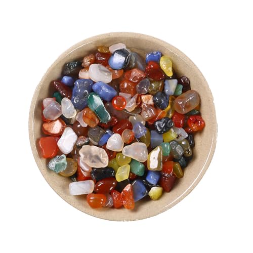 RAMGLYO 100g Edelsteine für Kinder Schatzsuche Trommelsteine Halbedelstein Ideal für Kindergeburtstag zur Schatzsuche zur Dekoration als Heilsteine Edelsteinspiele (9mm-12mm) (Bunt)