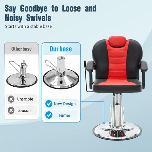 Image of Vantic 90-135 Reclining Salon Chair for Hair Stylist,360 Swivel Barber Chair with Heavy Duty Hydraulic Pump & Base, Adjustable Headrest, Waterproof Cushion, Hair Chair for Barbershop, Home