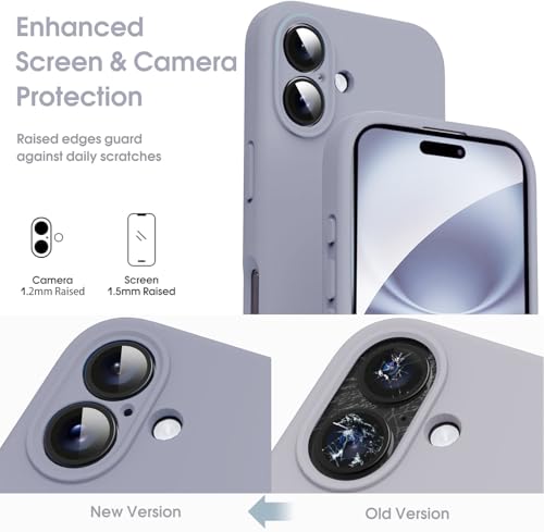 Image of mobistyle Designed for iPhone 16 Plus Soft Liquid Silicone Slim Protective with Microfiber Lining Phone Back Cover Case for iPhone 16 Plus (Grey)