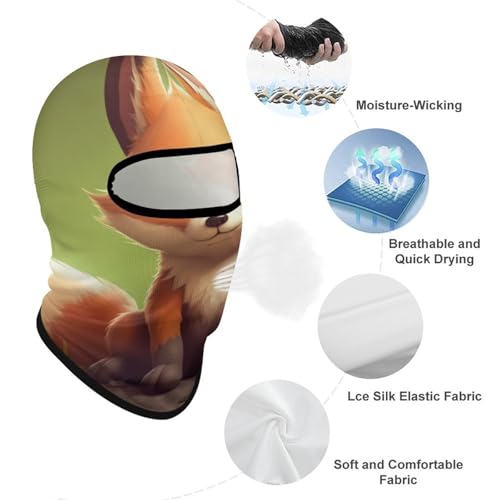 Mascarilla de cara de zorro adorable para hombres y mujeres, protección solar, transpirable, cubre todo el cráneo para senderismo, ciclismo, running y conducción miniatura 3