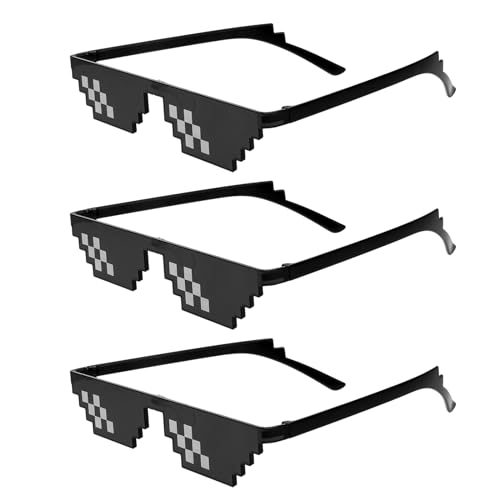 Gjinxi 3 Stück Thug Life Pixelated Sonnenbrille Thug Life Brille Coole Brillen Lustige Brillen Pixel Sonnenbrillen PC Sonnenbrillen Unisex Mosaik Brille Party Mosaik Brillen Gjinxi 3 Stück Thug Life Pixelated Sonnenbrille Thug Life Brille Coole Brillen Lustige Brillen Pixel Sonnenbrillen PC Sonnenbrillen Unisex Mosaik Brille Party Mosaik Brillen