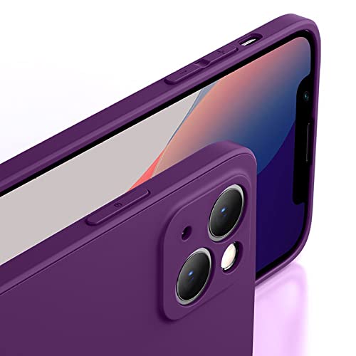 Coque en silicone liquide pour iPhone 14 Pro Max : la protection carrée couleur prune
