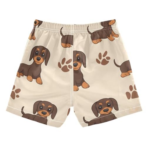 OREZI Boys Swim Trunk Shorts Dachshund Dog Brown Dog Bathing Suit for Kids2