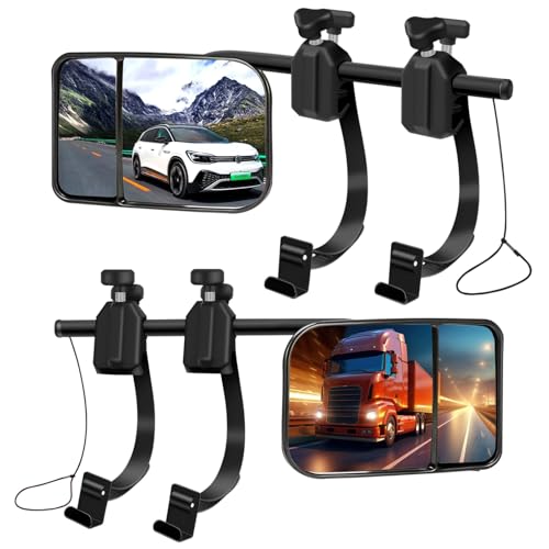 yucenbra 2PCS Tow Mirrors Extensions,Universal Towing Mirror Extenders Clip-on Tow, 360°Adjustable Convex Rearview,Side Mirror Extenders For Car, For Towing Truck, Trailer, Rv, Suv