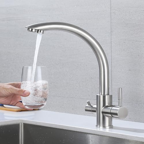 Robinet de cuisine rotatif 3 voies inox brossé pour simplifier vos repas