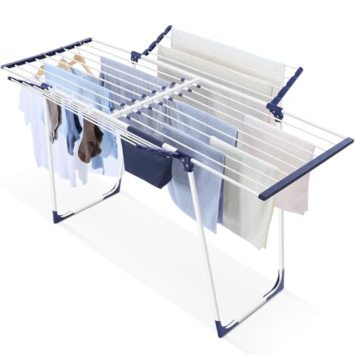 SYKIARIOL Wäscheständer, Flügelwäschetrockner, Standtrockner mit Flügeln, Ausziehbarer...