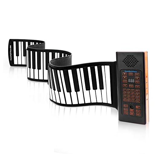 KPP Portable Keyboard Piano, Roll Up 88 Keys Electronic Keyboard Flexible Silicone with Bluetooth Microphone Rechargeable Battery for Beginners Kids Adults Gift