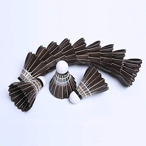 ZHENAN 12-Pack Advanced Black Goose Feather Badminton Shuttlecock with Great Stability and Durability,Shuttlecocks Indoor Outdoor Sports Hight Speed Training Badminton Birdies Balls