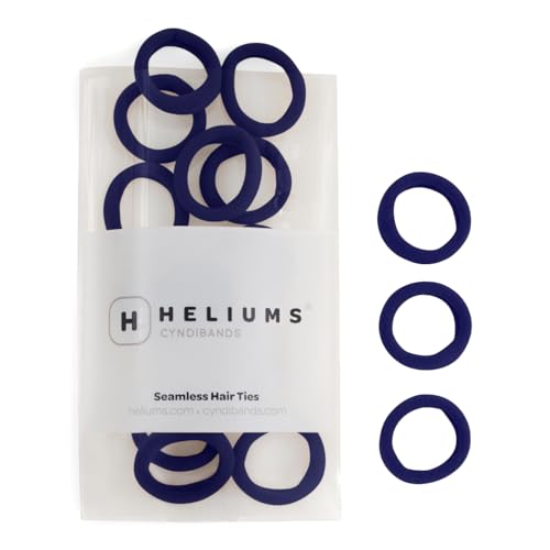 Heliums Small Soft Hair Ties - Navy Blue - 1 Inch Mini Nylon Bands, No Damage Ponytail Holders for Kids, Braids, and Thin Hair - 30 Count