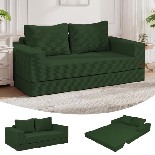 Image of COMAX Boneless Loveseat, 59 inch Convertible Sofa Bed, Folding Small Futon