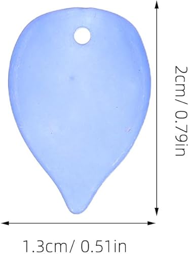 Miniatura 6 de EXCEART 560 cuentas de hojas de pétalos acrílicos esmerilados de colores surtidos con agujero para aretes, collares, joyería, manualidades,