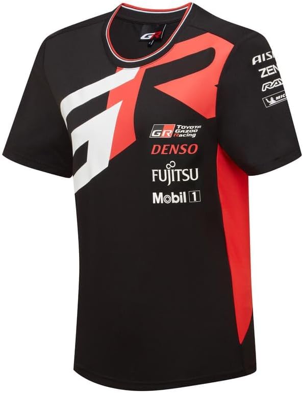Toyota Gazoo Racing, Offizieller 2025 WEC Merchandise Team Damen T-Shirt Jersey Tee Schwarz Rot Weiß