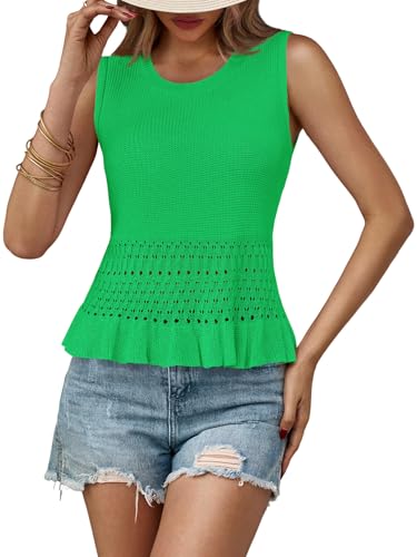 Image of Saodimallsu Womens Crochet Tank Top Sweater Vest