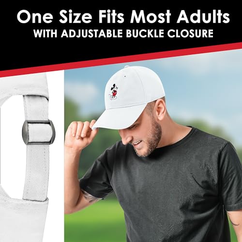 Concept One Disney Mickey Mouse Embroidered Cotton Adjustable Dad Hat with Curved Brim4