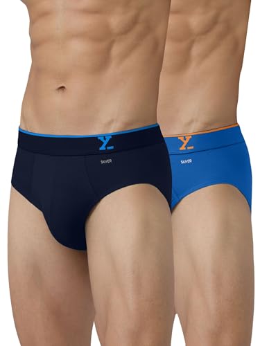 Image of XYXX Men's Traq Super Combed Cotton Regular Fit Solid Antibacterial Briefs with No Marks Waistband (Pack of 2)
