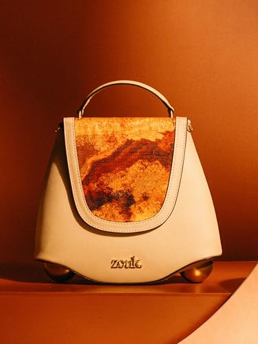 Image of ZOUK Women's Svara Sling Bag | Vegan Leather Bag | Crossbody + Top Handle with Adjustable Strap | Evening & Festive