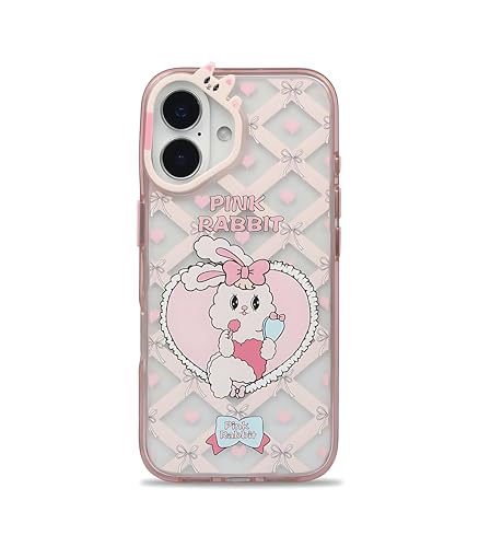 Image of Pink Rabbit Case Cover for iPhone 16 | Cute Animal Design | Soft TPU Back Cover | Slim Fit & Shockproof | Anti-Scratch Finish | Lightweight Protective Case