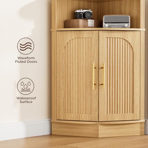 Vabches Corner Storage Cabinet, Corner Bathroom Cabinet with Open Storage by Vabches - Used condition - Image 5
