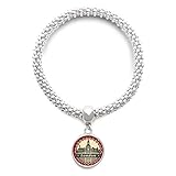 Material: Metall DIYthinker Damen London Ben Stamp Silhouette Britain Uk Sliver Armband Laufende Anhänger Schmuck-Kette