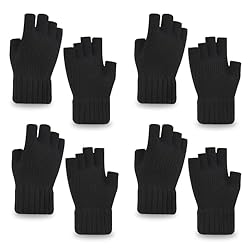 EUPSIIU 3 Pares de Guantes de Medio Dedo, Guantes ...: PAQUETE DE VALOR: El paquete incluye 4 pares de guantes negros sin dedos, convenientes para su uso diario y reemplazo. La cantidad es suficiente para que usted comparta con su familia y amigos, un regalo ideal de invierno. TALLA LIBRE: Los guantes de...