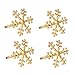 BAZEITFLOW 4 Pezzi Anelli Portatovaglioli Natalizi Dorati Fermatovaglioli in Resistente Decorazione Tavola per Natale e Festività immagine
