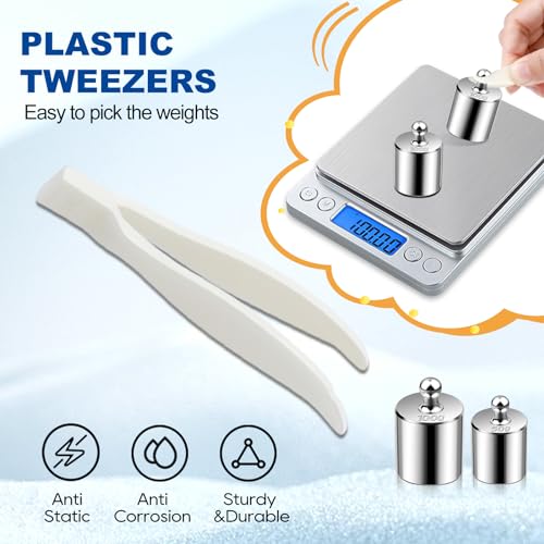 ucec calibration weights for digital scale 10mg - 100g gram weights kit precision stainless steel balance scale calibration weight set with tweezers for lab educational science