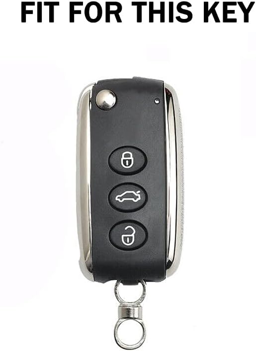 Luxury Suede Handmade Leather Smart Key Fob Case Holder Shell Cover Compatible for Bentley Continental GT GTC Mulsanne Flying Spur