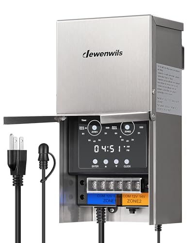 Image of DEWENWILS 300W Low Voltage Landscape Transformer, Multi Zone, Low Voltage Transformer with Photocell Sensor & Timer, 120V to 12V /14V, Weatherproof for Deck Light, Pool Light, ETL Listed