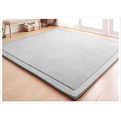 Fancytan Alfombra Infantil para Dormitorio Cuarto de Jugar, Estera de Juego Niños Niñas, Alfombras Suaves Antideslizantes, 150 x 200cm, Gris