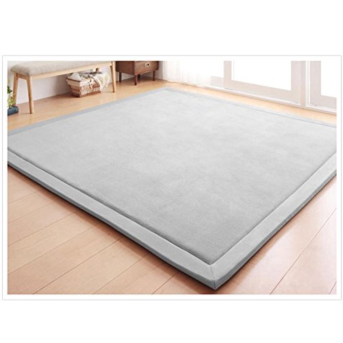 Loartee korallenrote Samtmatte, Teppich, als Krabbeldecke fürs Kind, Yogamatte und Übungsauflage geeignet