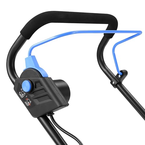 KANWOD Tondeuse à Gazon électrique, 1600 W, 38 cm Largeur de Coupe, Hauteur de Coupe réglable sur 5 Niveaux sur 30 à 75 cm, Bac ramassage 42 L, Idéal pour pelouse jusqu'à 1000 m², Gris/Bleu – vue 7