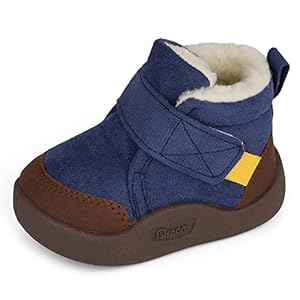 MASOCIO Baby Boys Girls Winter Warm Boots Toddler Booties Anti-Slip Rubber First Walking Shoes