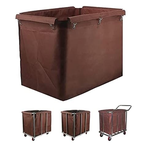BeiLiHe Laundry Cart Replacement Bag, Replacement Liner Bag For Rectangular, Waterproof Oxford Cloth Storage Bags For 400L Commercial Basket Trolley (Color : Brown) Cover