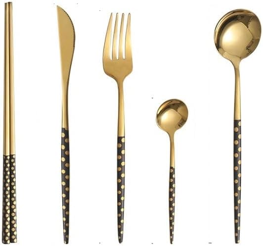 Silverware Flatware Set, 5/20/30/40/50/60 Piece Stainless Steel Portuguese Tableware Steak Knife, Fork, Spoon And Coffee Spoon Set(White,20 Piece set for 4)