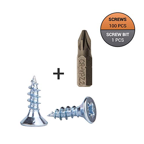 Confezione da 100 viti per legno in acciaio