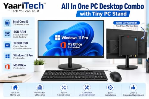 All in One PC 19 inch Moniter with Tiny PC Stand, Core i3 7th Gen - Image 5