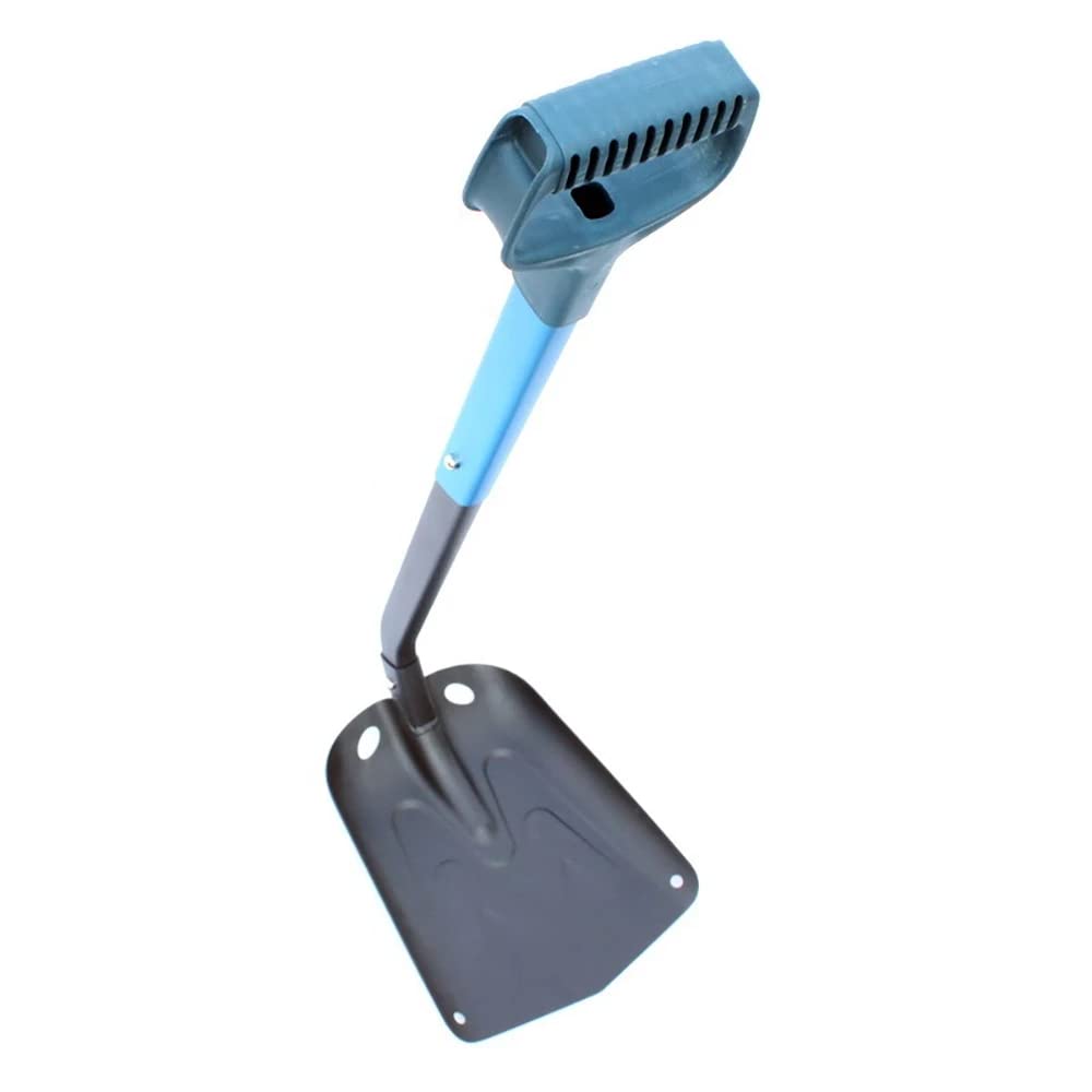 YXSH Pala da Neve Multifunzionale in Lega di Alluminio per Esterni con Manico Lungo per Bici Pieghevole Fuoristrada Pala per Piantare da Giardino